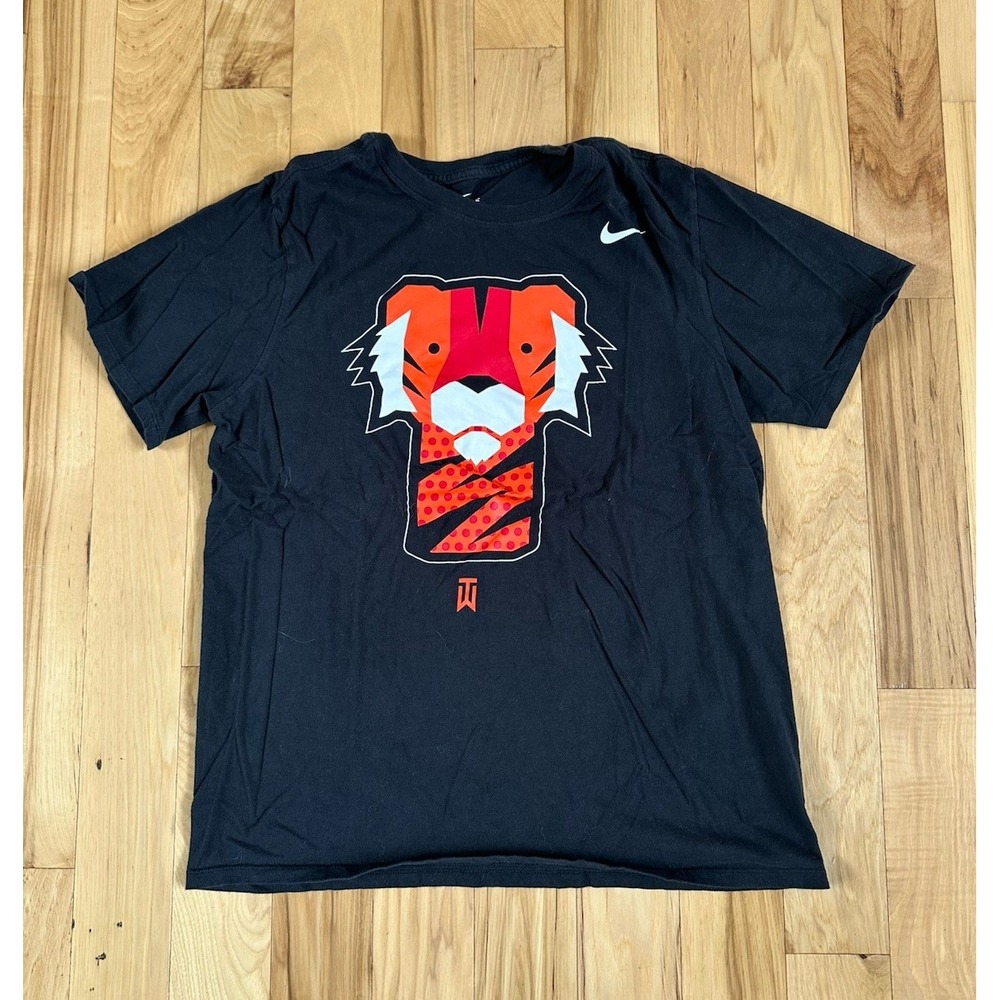TW Tiger Woods Frank Golf Nike Black Athletic Cut T-Shirt Men's Med Driver Cover